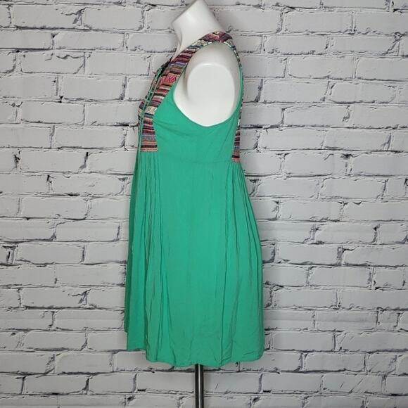 Umgee Green & Striped Tunic Dress, Size Small - Picture 3 of 5